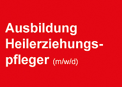 rote Karte mit Schriftzug Ausbildung Heilerziehungspfleger (m/w/d)