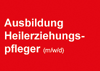 rote Karte mit Schriftzug Ausbildung Heilerziehungspfleger (m/w/d)