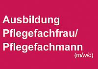 weinrote Karte mit Schriftzug Ausbildung Pflegefachfrau/Pflegefachmann (m/w/d)