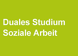 grüne Karte mit Schriftzug Duales Studium Soziale Arbeit